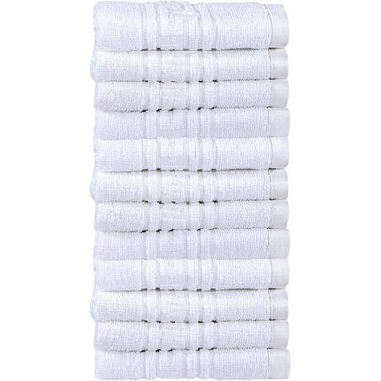 Set de 10 prosoape mici din bumbac 100% cu putere mare de absortie albe – 30x50 cm