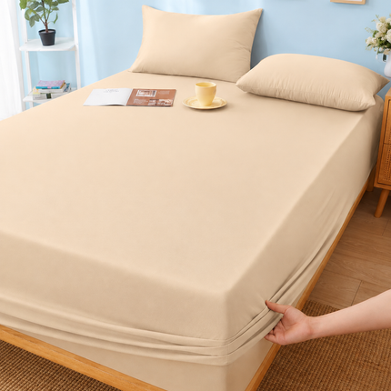Husă de pat cu elastic din Bumbac Finet + 2 Fețe de Pernă, 180x200, Cod: DRS203