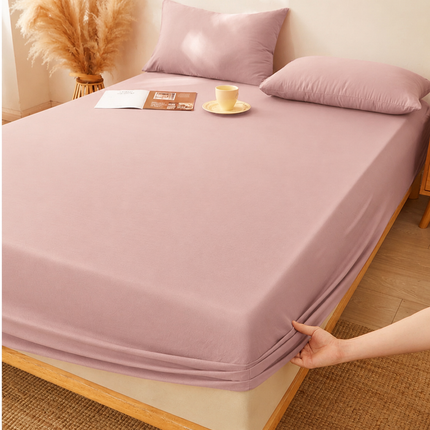 Husă de pat cu elastic din Bumbac Finet + 2 Fețe de Pernă, 180x200, Cod: DRS201