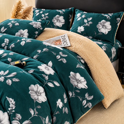 Lenjerie de Pat Cocolino cu Blăniță Sherpa – Set 4 Piese, cod: SHPA28