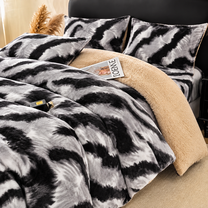 Lenjerie de Pat Cocolino cu Blăniță Sherpa – Set 4 Piese, cod: SHPA27