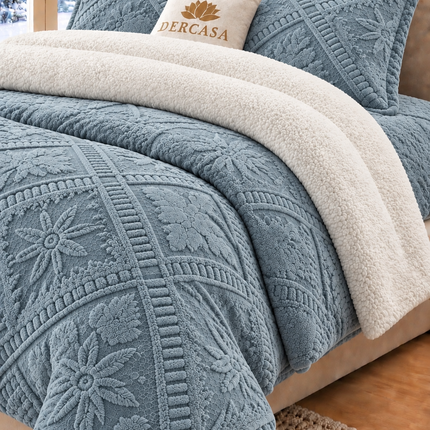 Lenjerie de Pat Cocolino cu Blăniță Sherpa – Set 4 Piese, cod: BPA55