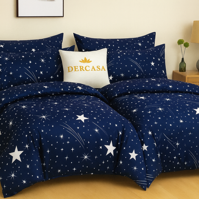 Set lenjerie pat – bumbac satinat, 7 piese, 2 huse pilotă, Cod: 7PS22