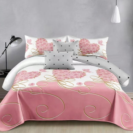 Lenjerie de Pat din Bumbac Satinat – 4 Piese | Confort și Eleganță |, Cod: TRY42