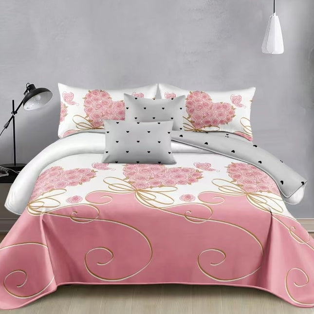 Lenjerie de Pat din Bumbac Satinat – 4 Piese | Confort și Eleganță |, Cod: TRY42
