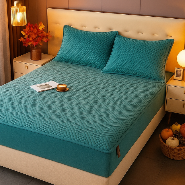 Husă / Topper saltea cu elastic+două feţe de pernă 160x200 cm Cod: TPF30