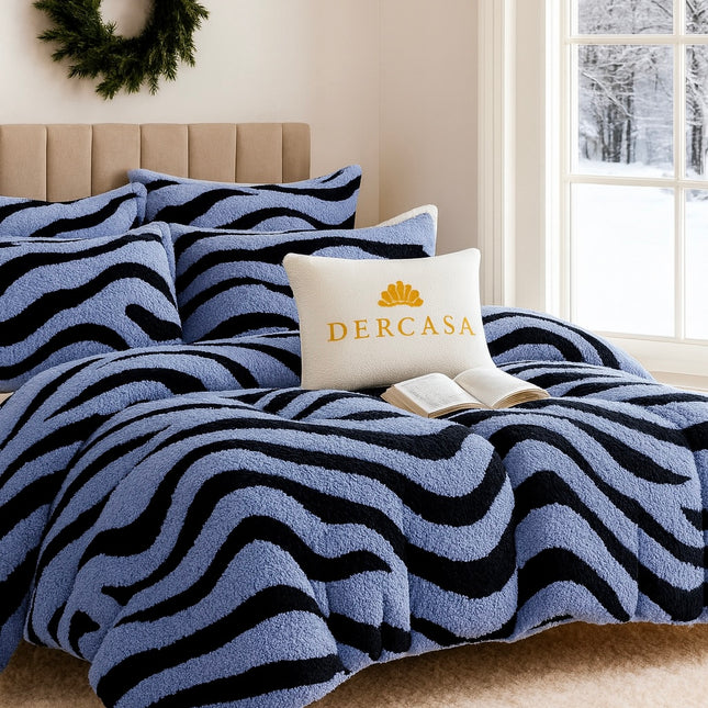 Set Premium Cocolino Zebra – Lenjerie Plușată cu Elastic (4 Piese), Cod: ZBC8