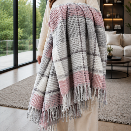 Pătură Merinos Cozy Life – Carouri, 180x220 cm, Cod: MROS1