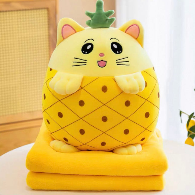 Set pătură și pernă de pluș Ananas