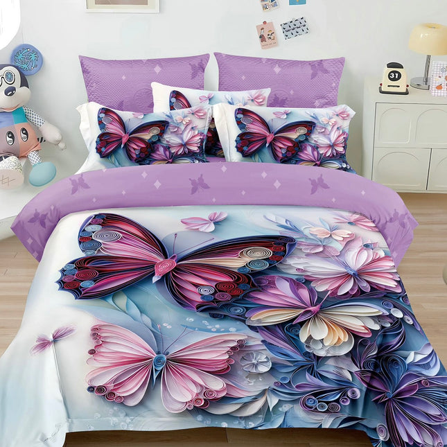 Lenjerie Premium cu efect panoramic 5D, cearșaf cu elastic, Cod: CDC-24