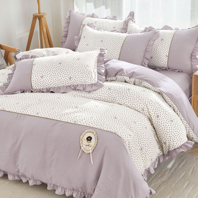 Lenjerie DELUXE din Bumbac Soft Touch cu volănașe Cod: FB84