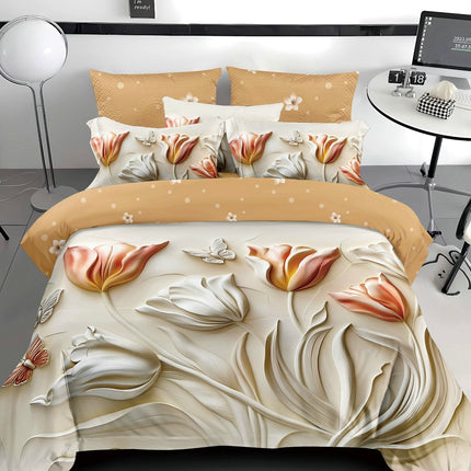 Lenjerie Premium cu efect panoramic 5D, cearșaf cu elastic, Cod: CDC-17
