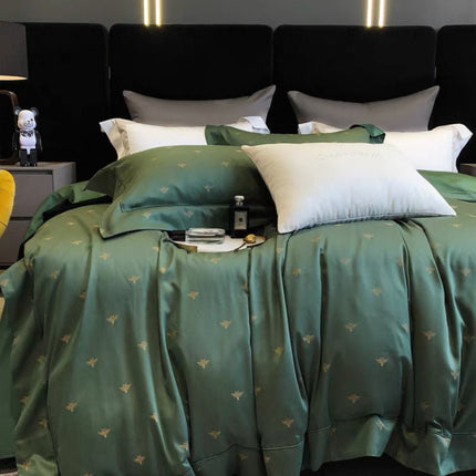 Set lenjerie de Lux jacquard, 6 piese, pat 2 persoane Cod: JQK4