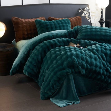 Set de Lux din blană de iepure artificială, 4 piese, Cod: BYE8