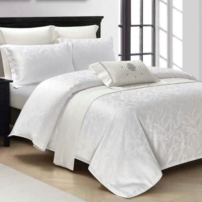 Set lenjerie de Lux jacquard, 4 piese, pat 2 persoane, cearșaf cu elastic Cod: JQC2