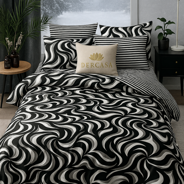 Lenjerie de Pat 6 Piese din Finet Moale cu Elastic, Cod: LNA35