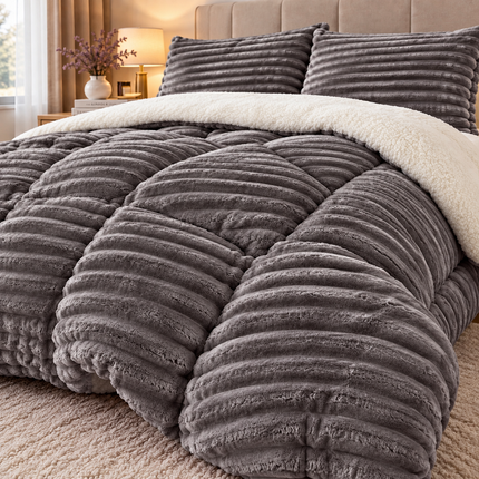 Pilotă Groasă și Pufoasă 200x230 cm cu 2 Fețe de Pernă – Set 3 Piese, Cod: ALS6