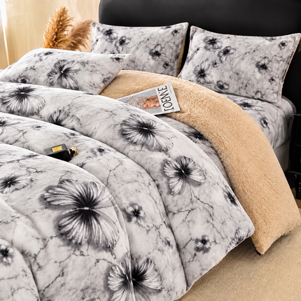 Lenjerie de Pat Cocolino cu Blăniță Sherpa – Set 4 Piese, cod: SHPA34