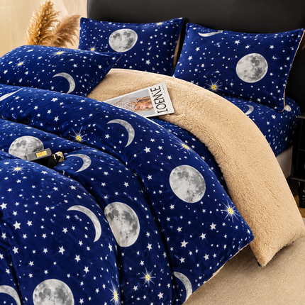 Lenjerie de Pat Cocolino cu Blăniță Sherpa – Set 4 Piese, cod: SHPA8