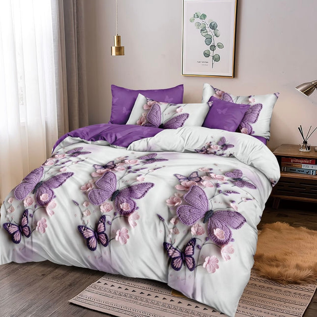 Lenjerie de pat din bumbac fin 6 piese(cearșaf de pat cu elastic) Cod: FNF428