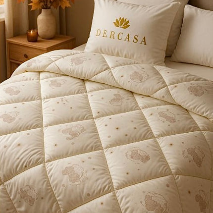 Pilotă din lână naturală Wooltex, Premium Bumbac, 200x220 cm – Fabricată în România, Cod: LWT1