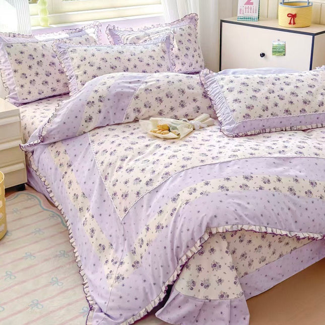 Lenjerie DELUXE din Bumbac Soft Touch cu volănașe Cod: FB59