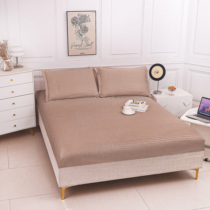 Husă de pat cu elastic din Damasc + 2 Fețe de Pernă, 180x200, Cod: DRM106