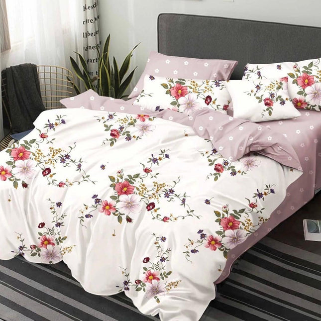 Lenjerie de pat din bumbac fin 6 piese(cearșaf de pat cu elastic) Cod: FNF286