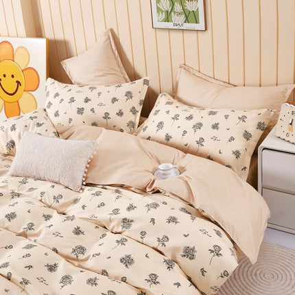 Lenjerie de pat din bumbac fin 6 piese(cearșaf de pat cu elastic) Cod: FNS207