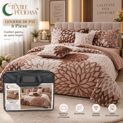 Lenjerie de pat Premium Cocolino & Catifea – Set 6 piese, Cod: PTY2
