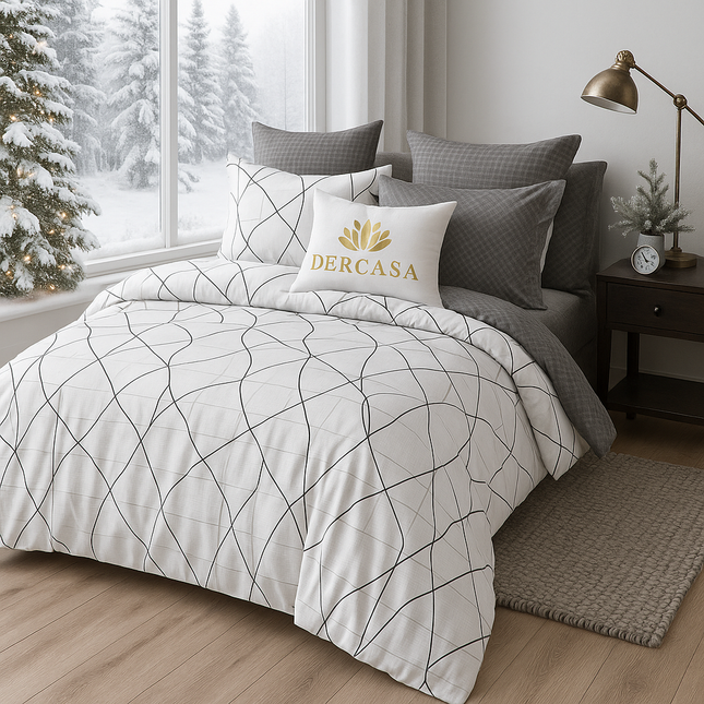 Lenjerie de Pat 6 Piese din Finet Moale cu Elastic, Cod: LNA56