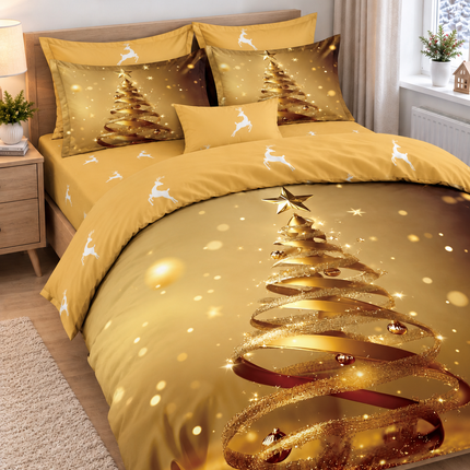Lenjerie de Pat Festivă – Set 6 Piese, bumbac finet, 200x230 cm, Cod: CHXM17