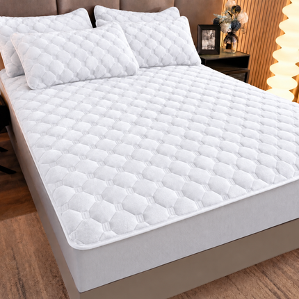 Husă / Topper saltea cu elastic, crem deschis, 160x200 cm Cod: TPW2