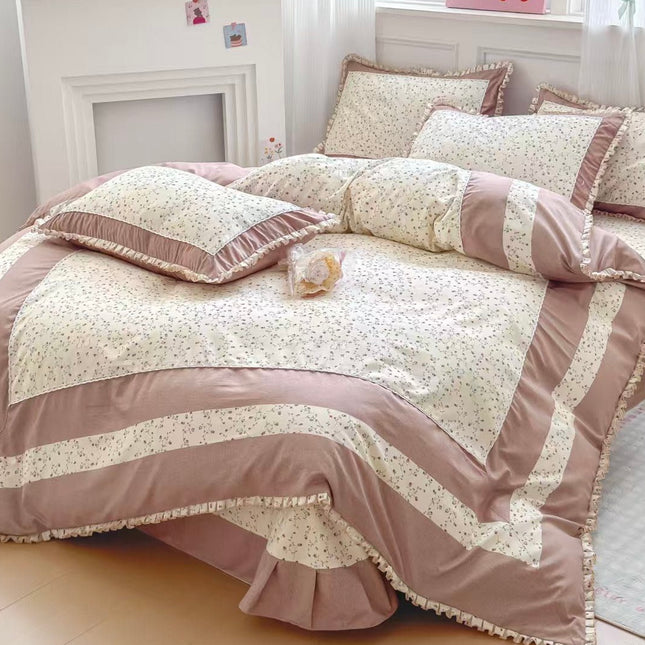 Lenjerie DELUXE din Bumbac Soft Touch cu volănașe Cod: FB64
