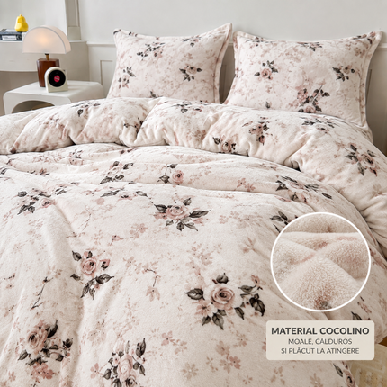 Lenjerie de pat Cocolino Premium – Set 4 piese | Moale și pufoasă, husă cu elastic, Cod: SCM12