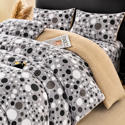 Lenjerie de Pat Cocolino cu Blăniță Sherpa – Set 4 Piese, cod: SHPA24
