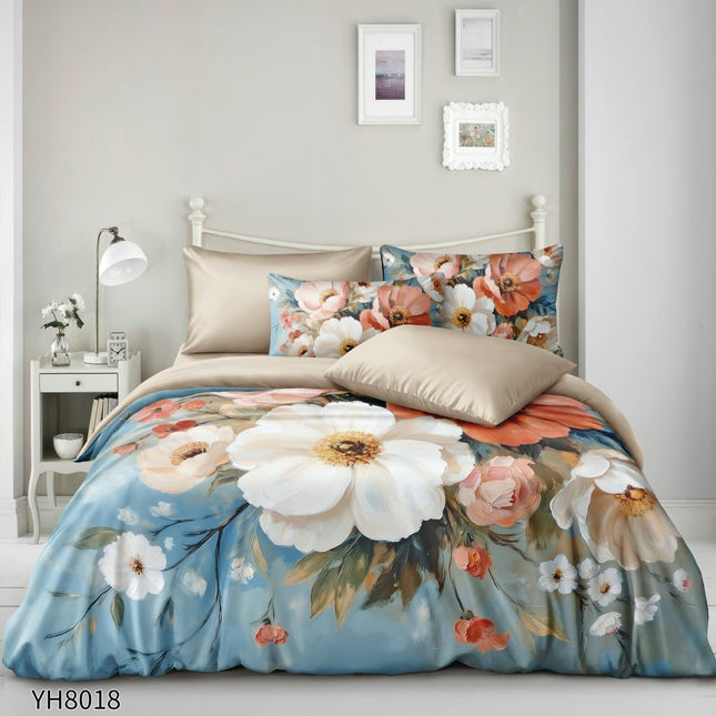 Lenjerie Luxury din Satin, 4 piese, cearșaf cu elastic, Cod: SLX38