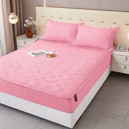 Husă / Topper saltea cu elastic+două feţe de pernă 160x200 cm Cod: TPF7