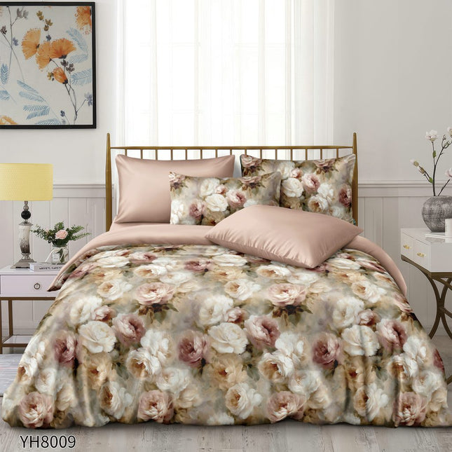 Lenjerie Luxury din Satin, 4 piese, cearșaf cu elastic, Cod: SLX29