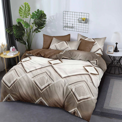 Lenjerie de pat din bumbac fin 6 piese(cearșaf de pat cu elastic) Cod: FNF408