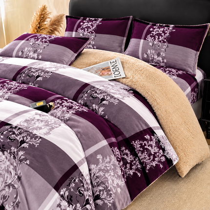 Lenjerie de Pat Cocolino cu Blăniță Sherpa – Set 4 Piese, cod: SHPA33