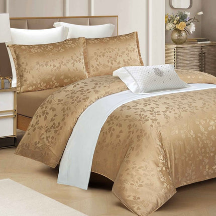 Set lenjerie de Lux jacquard, 4 piese, pat 2 persoane, cearșaf cu elastic Cod: JQC9