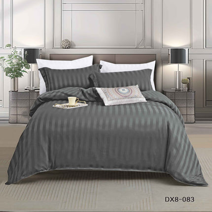 Lenjerie de Lux din Damasc finetat cu 4 piese, 1 persoana, cearșaf cu elastic, Cod: DAC6