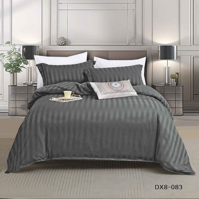 Lenjerie de Lux din Damasc finetat cu 4 piese, 1 persoana, cearșaf cu elastic, Cod: DAC6