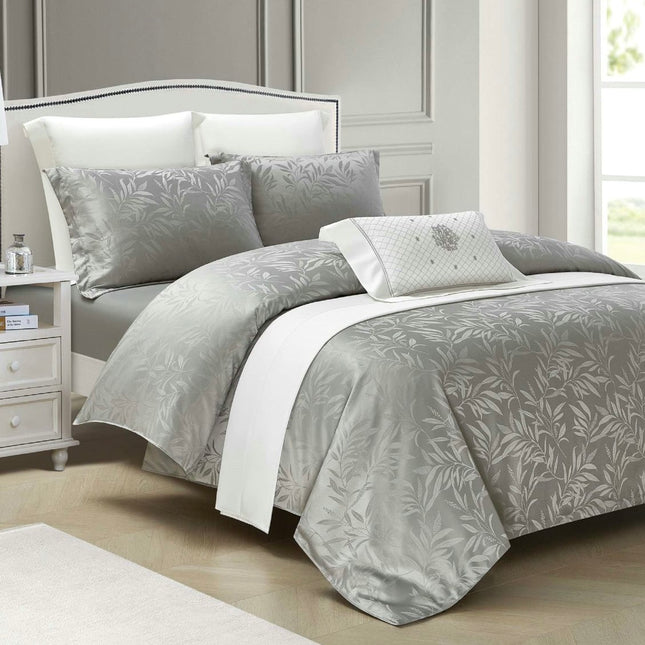 Set lenjerie de Lux jacquard, 4 piese, pat 2 persoane, cearșaf cu elastic Cod: JQC5