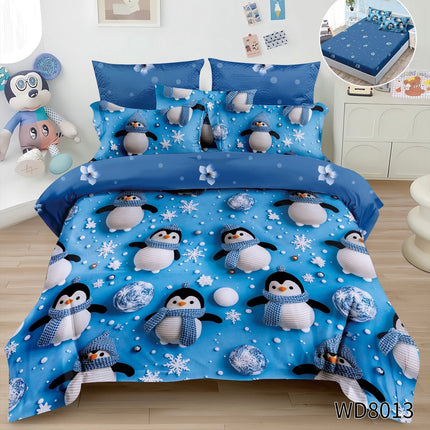 Lenjerie Premium cu efect panoramic 5D, cearșaf cu elastic, Cod: CDC-33