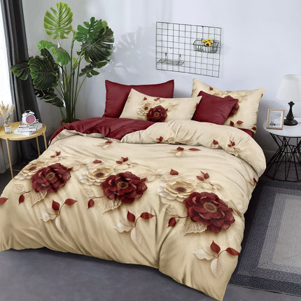 Lenjerie de pat din bumbac fin 6 piese(cearșaf de pat cu elastic) Cod: FNF427