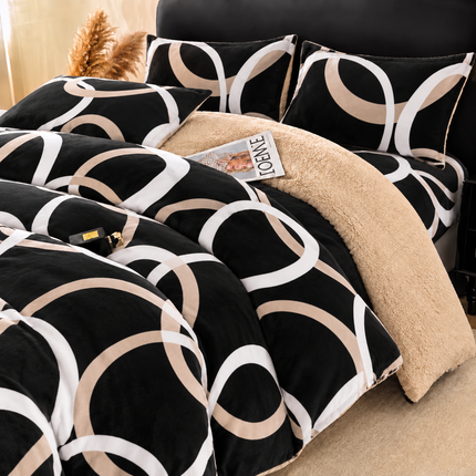 Lenjerie de Pat Cocolino cu Blăniță Sherpa – Set 4 Piese, cod: SHPA46