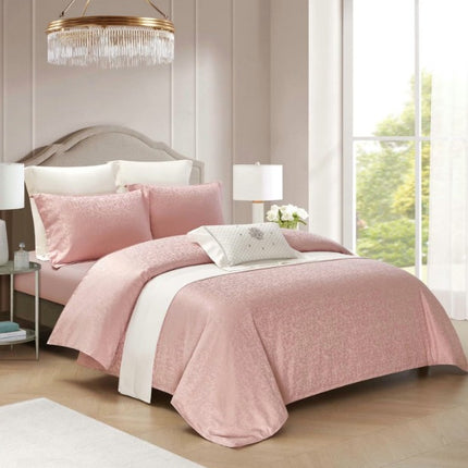 Set lenjerie de Lux jacquard, 4 piese, pat 2 persoane, cearșaf cu elastic Cod: JQC7
