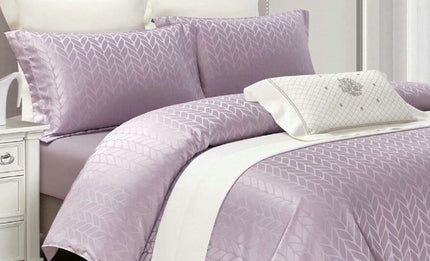 Set lenjerie de Lux jacquard, 4 piese, pat 2 persoane, cearșaf cu elastic Cod: JQC3